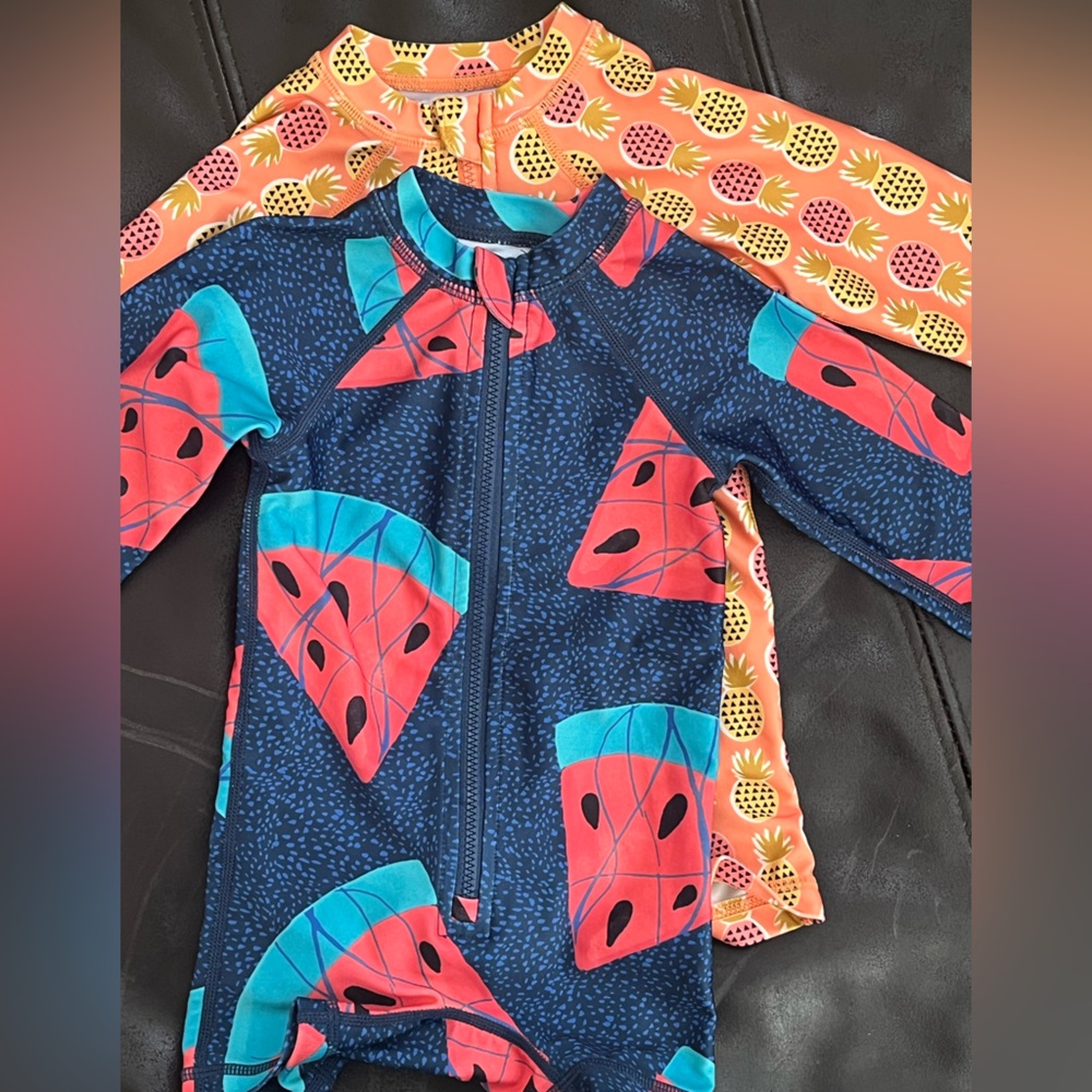 Tea Collection set of 2 long sleeve rashguards/swim suits